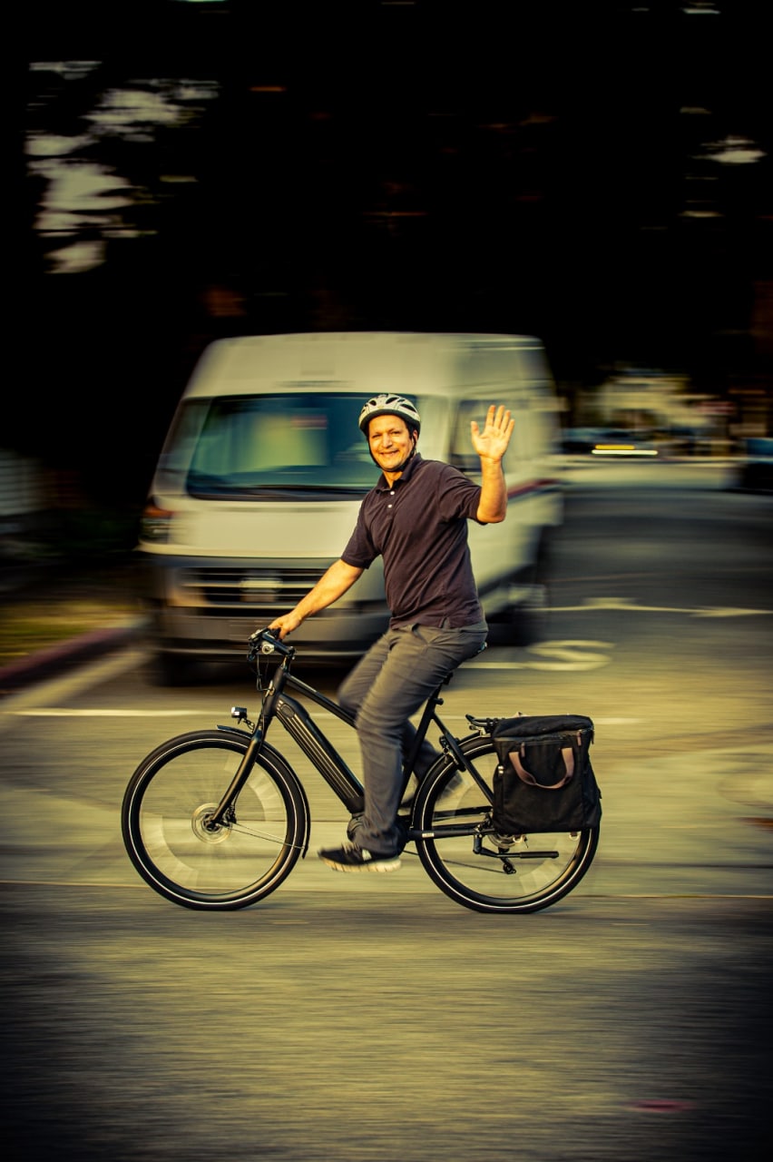 Karim Sahli à vélo
