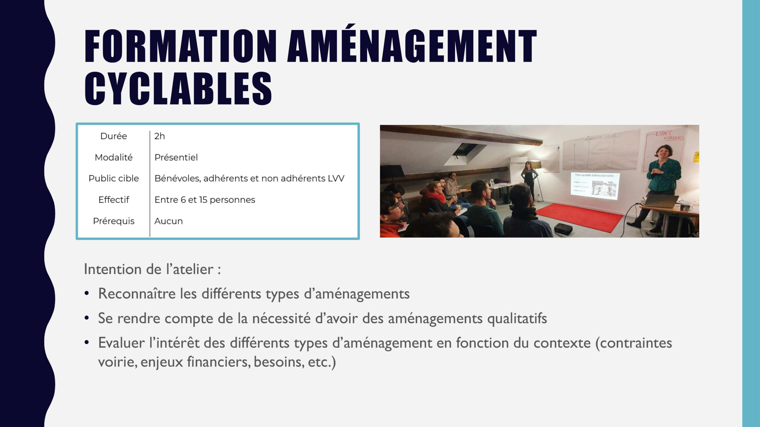 Présentation de notre atelier sur les aménagements cyclables